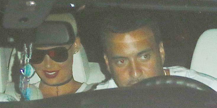 Amber Rose and French Montana leave together after an event at Nobu