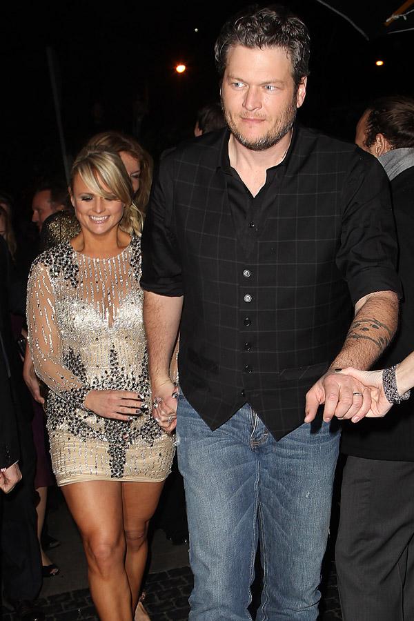 Blake Shelton and Miranda Lambert leave a Post Grammy Party