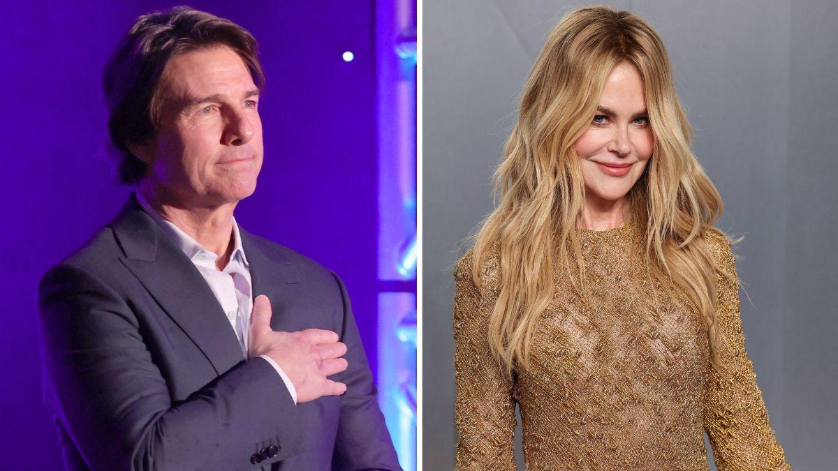 Split photo of Tom Cruise and Nicole Kidman.