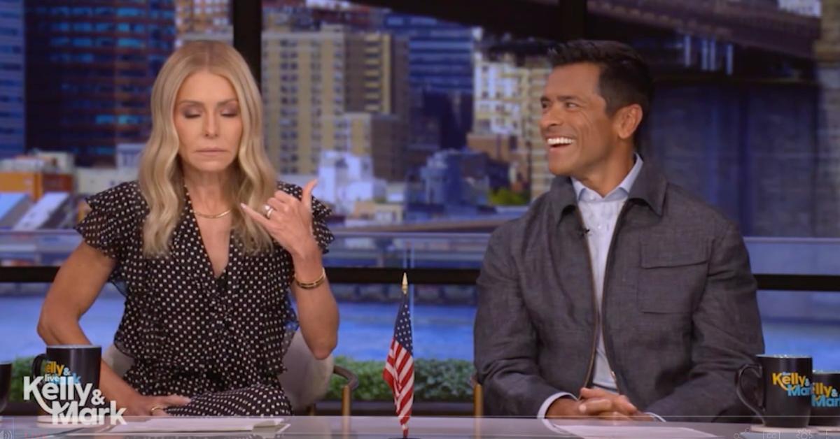 Image of Kelly Ripa said Mark Consuelos loves to call her without having anything to say.