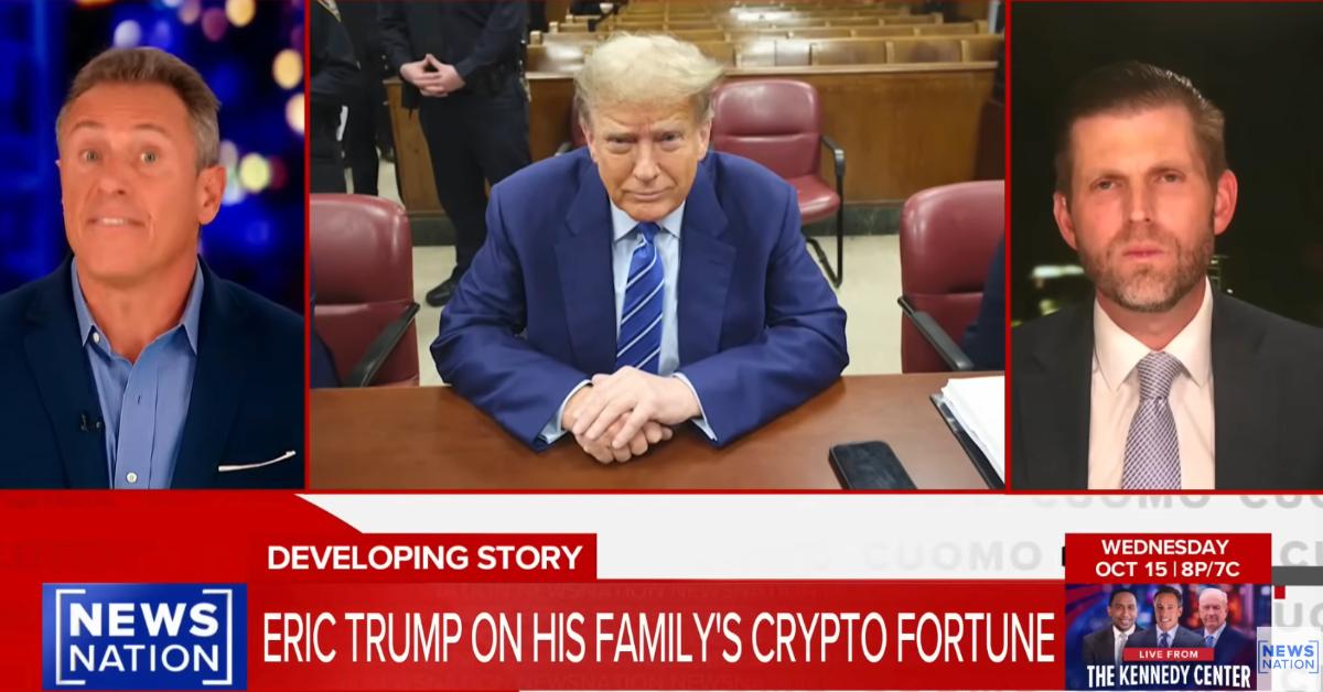image of Chris Cuomo questioned Eric Trump about his father targeting political opponents.