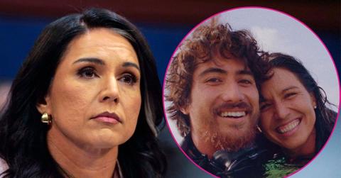 Composite photo of Tulsi Gabbard and her husband, Abraham Williams.