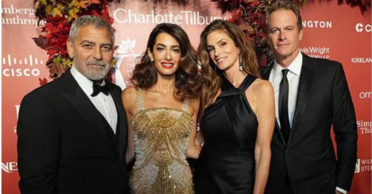 Photo of George Clooney, Amal Clooney, Cindy Crawford and Rande Gerber