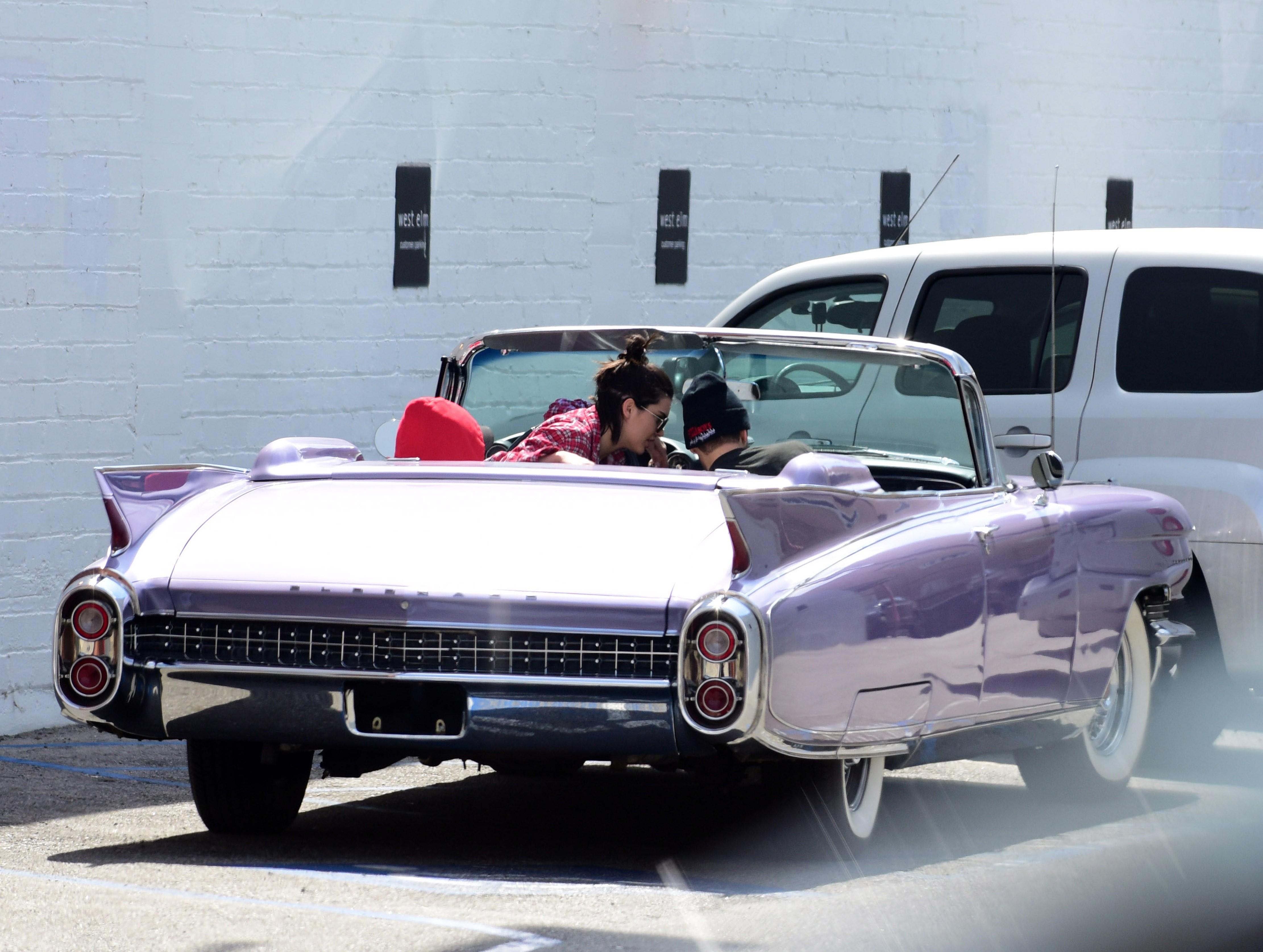 EXCLUSIVE: Kendall Jenner hits the streets in her retro 1964 Cadillac DeVille with Yoni Laham!