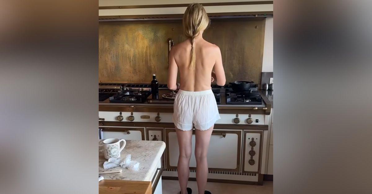 topless gwyneth paltrow cooks boyfriend breakfast hot