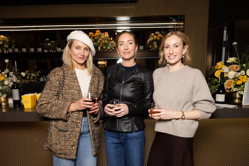 cameron diaz whitney wolfe herd and katherine power at avaline and bumble for friends present the holiday december   photo credit avaline and bumble for friends