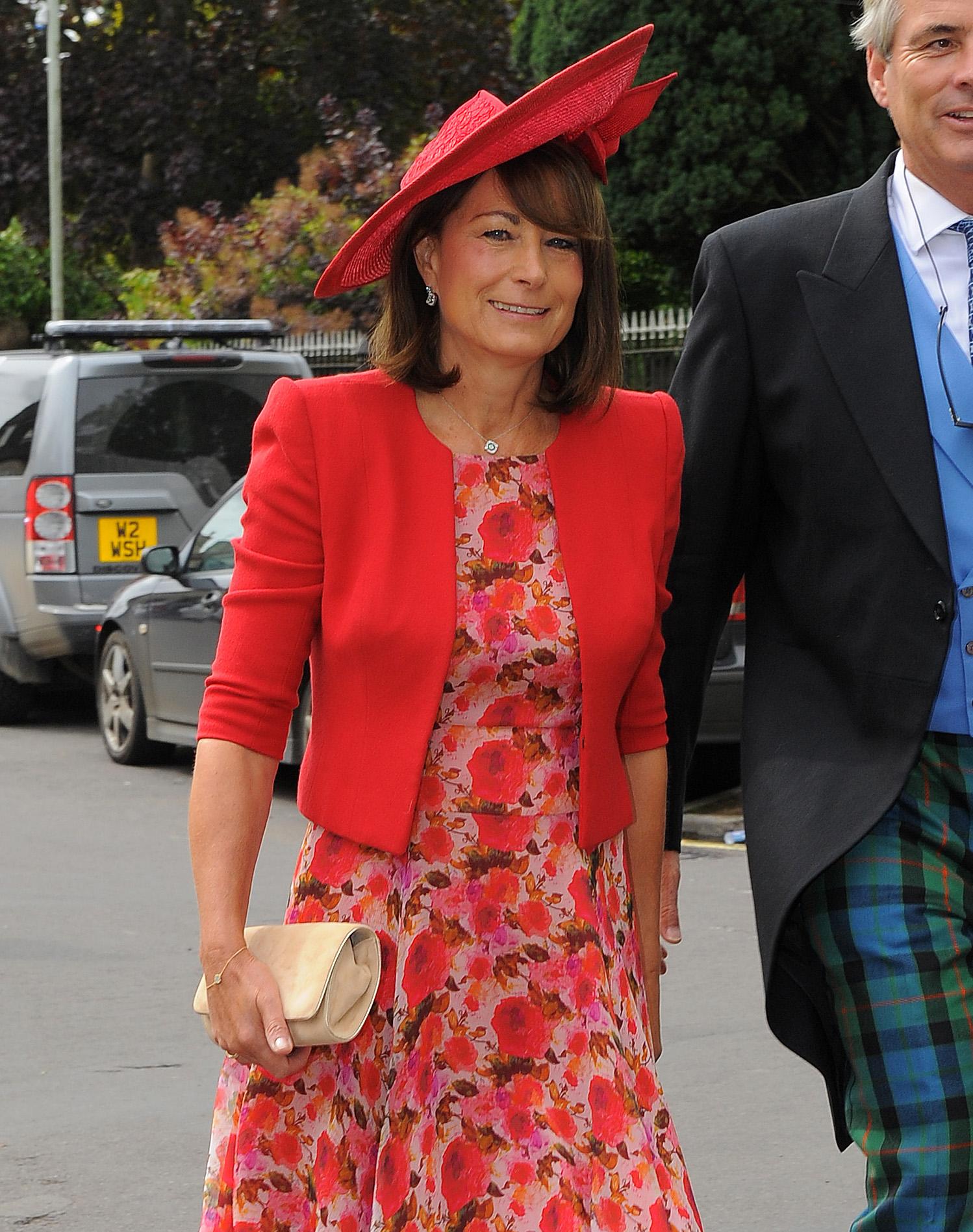 EXCLUSIVE: The Duchess of Cambridge&#8217;s parents Mike and Carole Middleton attend the wedding of Alexandra Sandbach and Thomas Graham at a church in Colerne, Gloucestershire