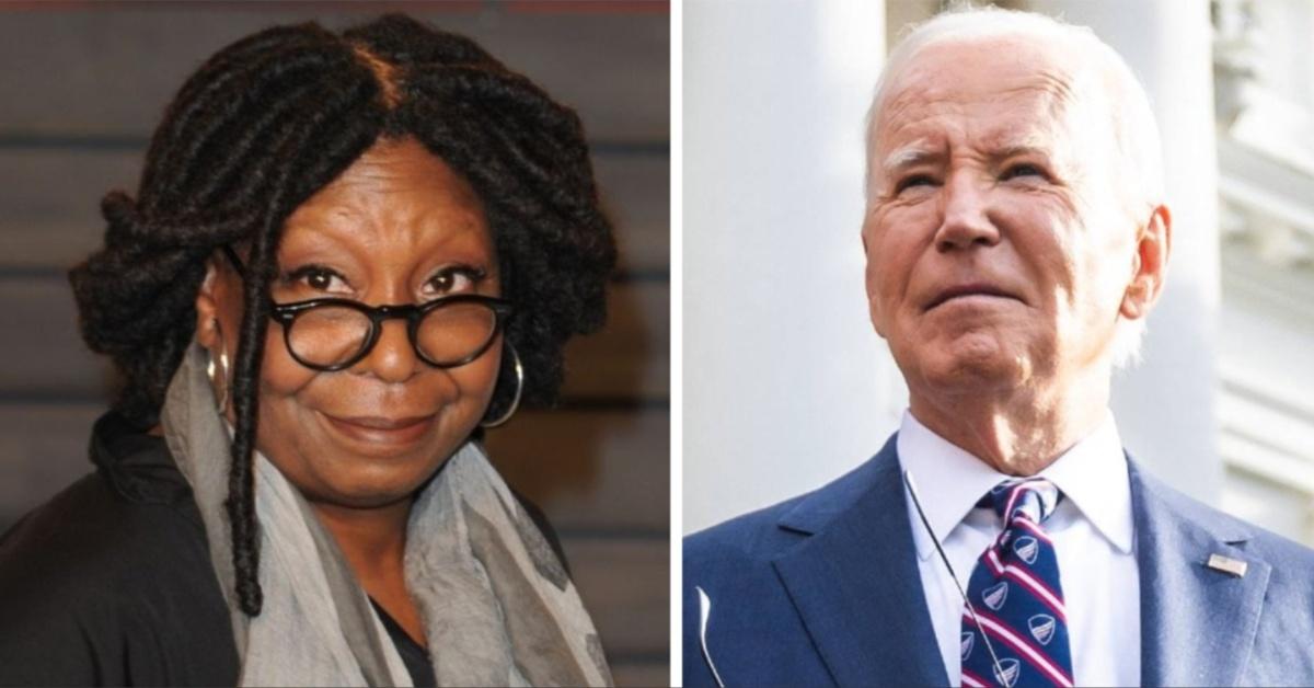 Split photo of Whoopi Goldberg and Joe Biden