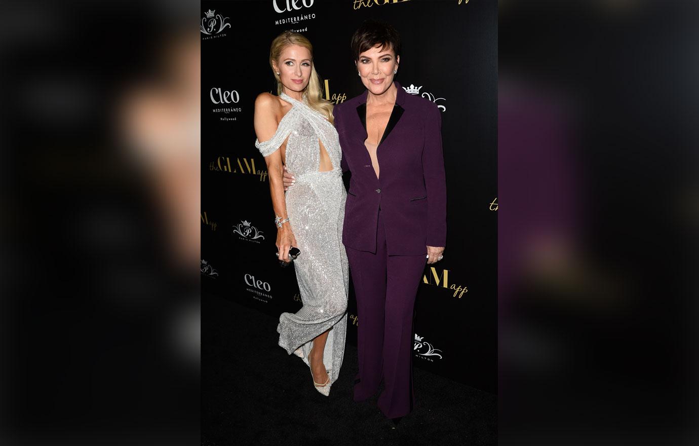 kris jenner paris hilton glam app launch event