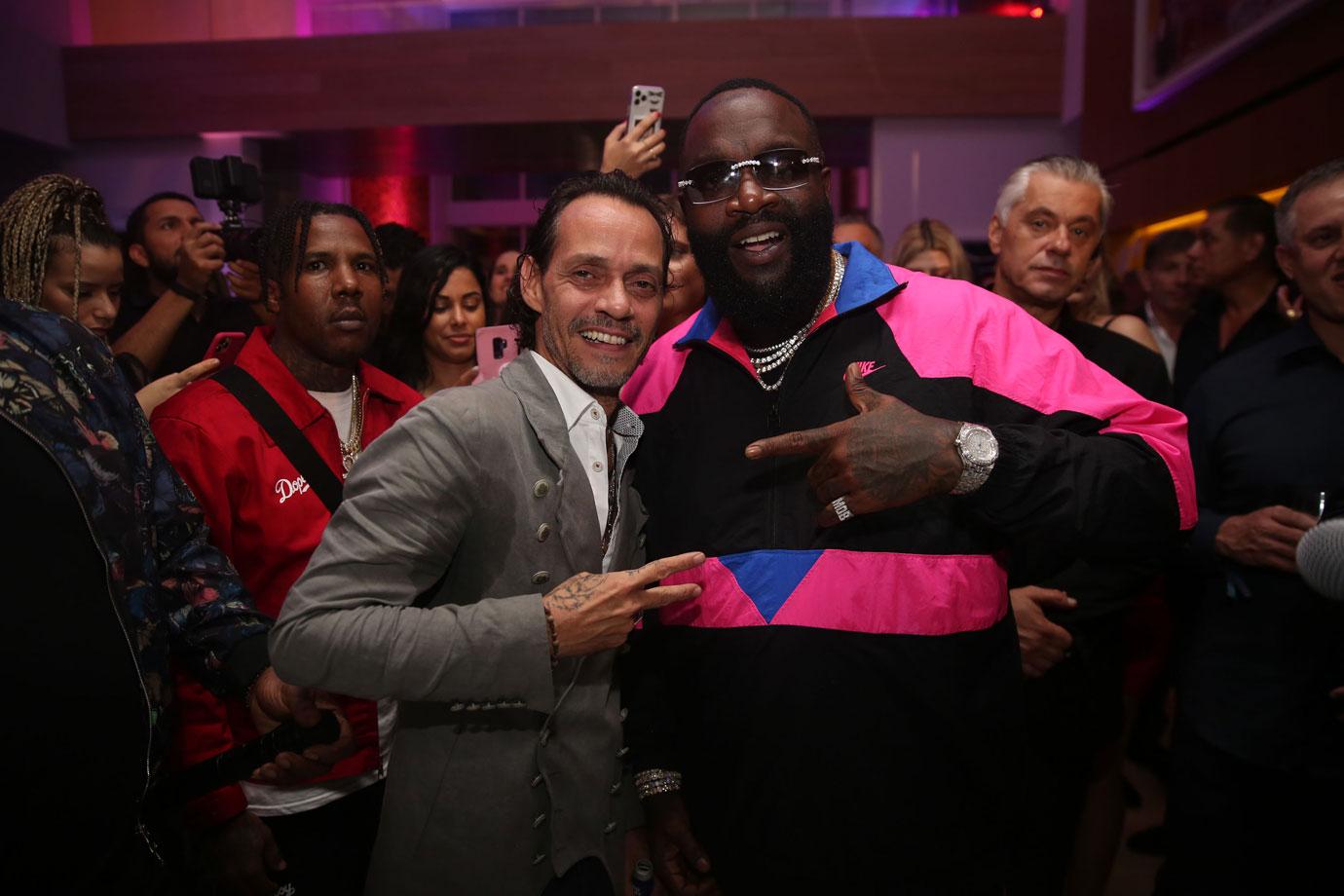 Marc Anthony And Rick Ross At Wayne Boich's Super Bowl Party