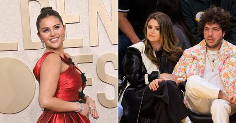 selena gomez kisses benny blanco losing golden globes photo