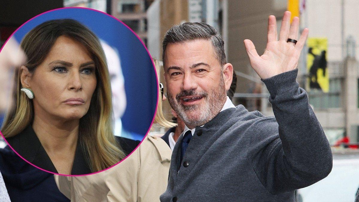 split of Melania Trump, Jimmy Kimmel.