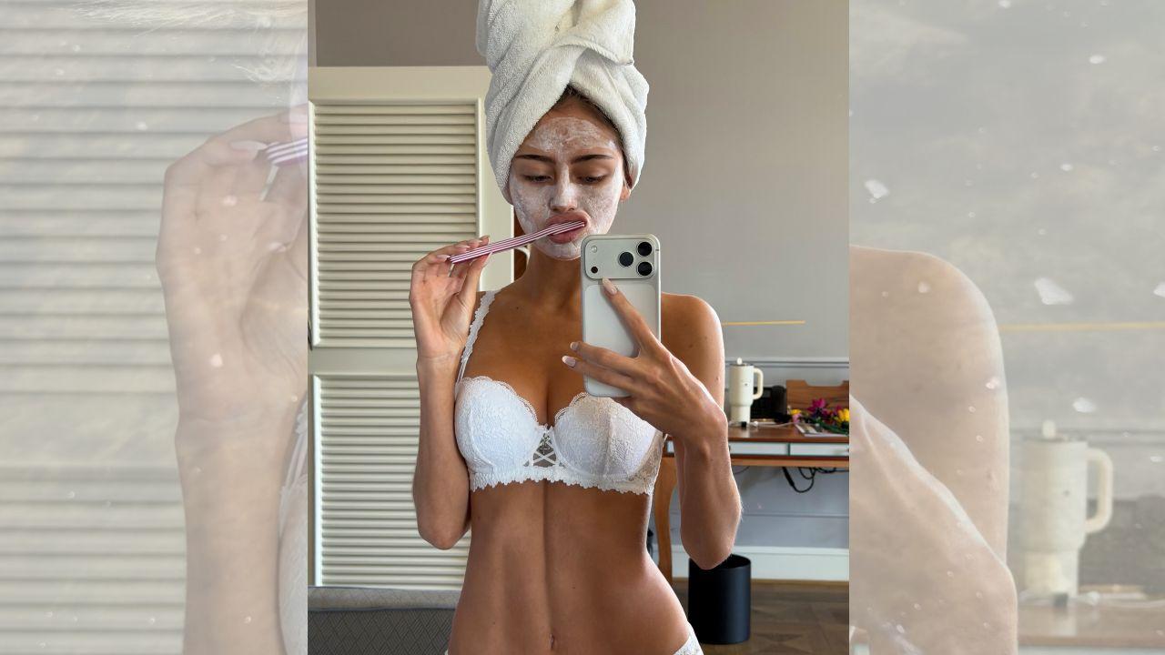 image of Heidi Klum's daughter Leni also embraced the festivities after previously joining her mom for the Intimissimi lingerie campaigns.