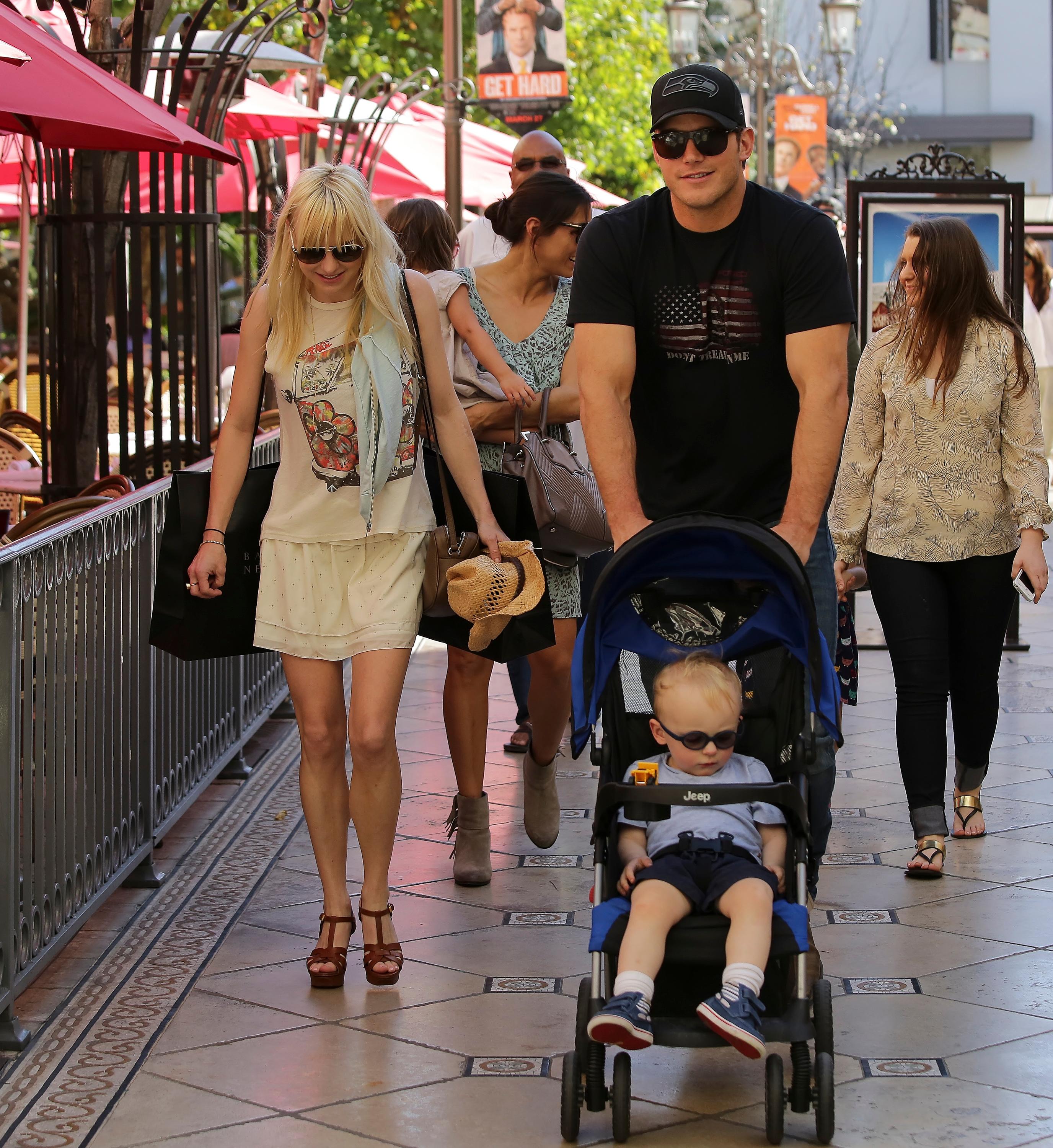 EXCLUSIVE: Anna Faris, Chris Pratt and their son shop in West Hollywood, California