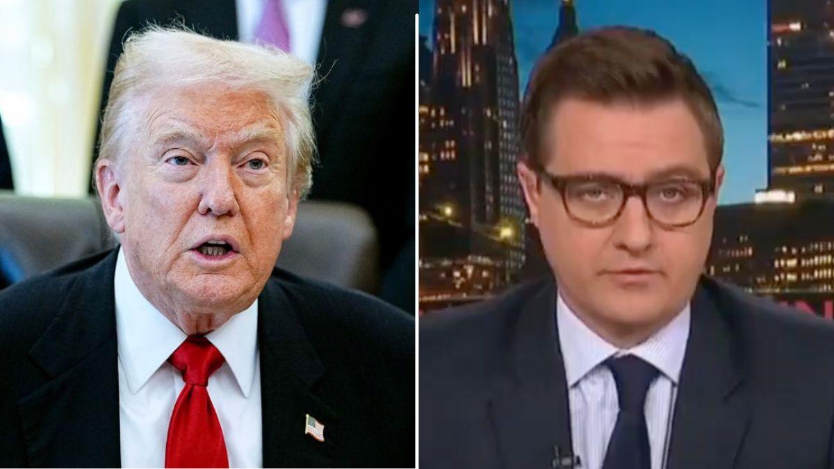split image of Donald Trump and Chris Hayes