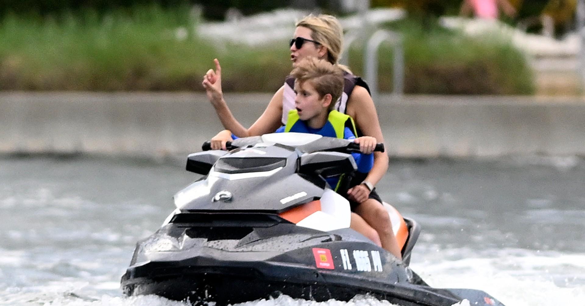 ivanka trump takes son jet ski ride daddy donald disastrous debate