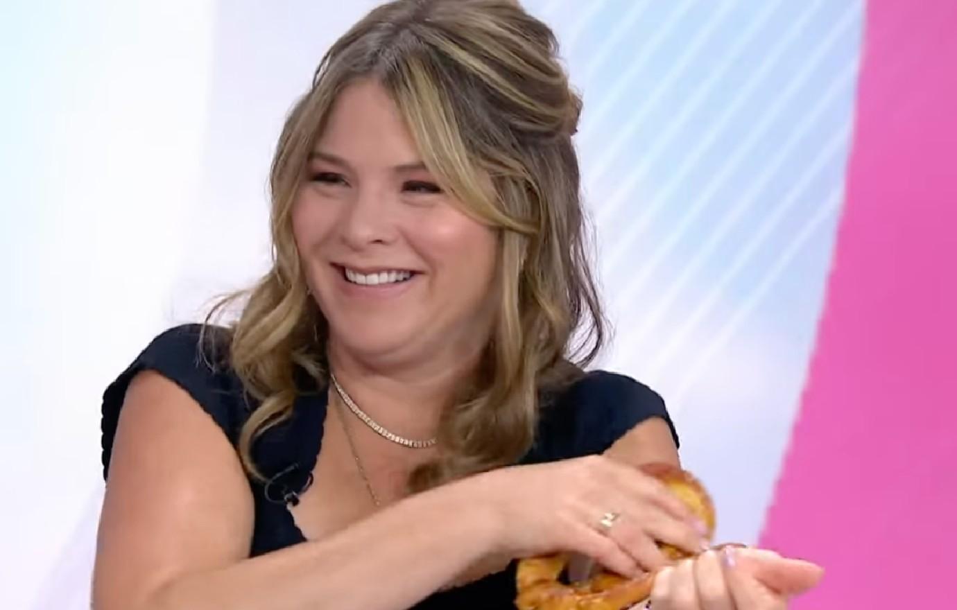 hoda kotb disgusted co host jenna bush hager rubbed pretzel body