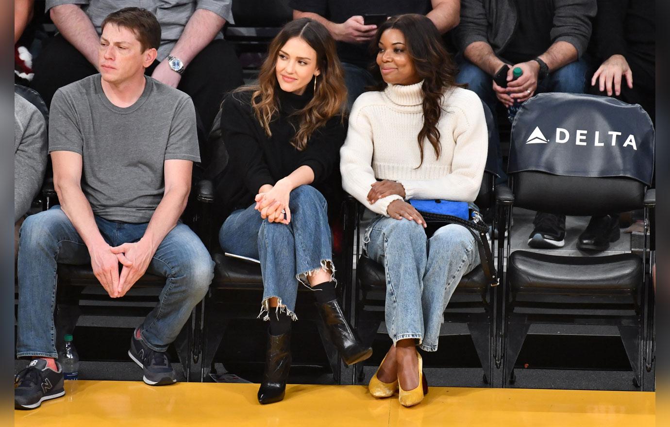 Gabrielle Union Jessica Alba BBall Game 5