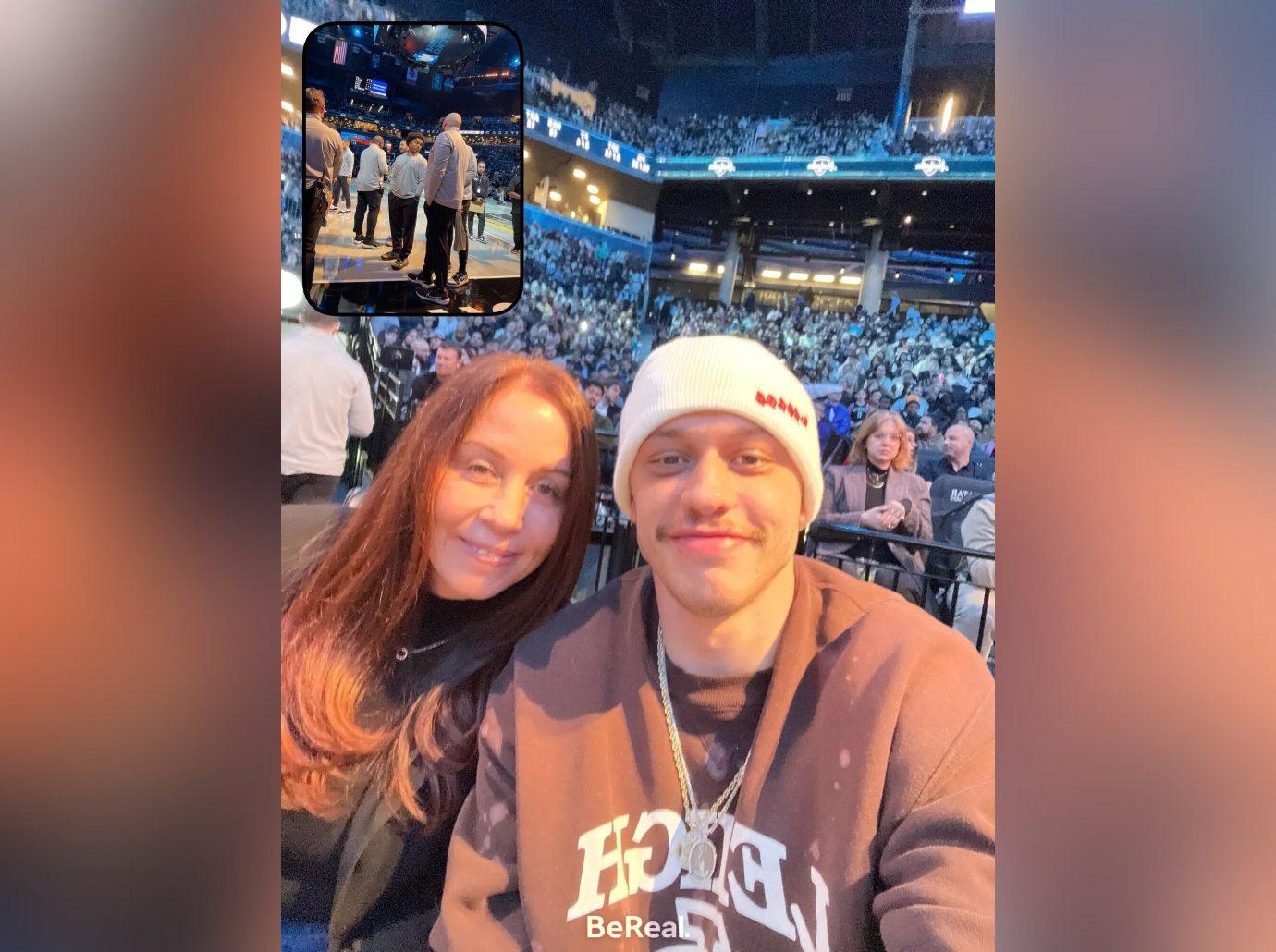 pete davidson squashes rehab rumors attending brooklyn nets game mom photo