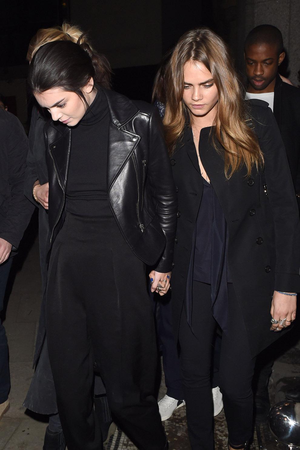 Kendall Jenner and Cara Delevingne pair up at the Giles Deacon Show **USA ONLY**