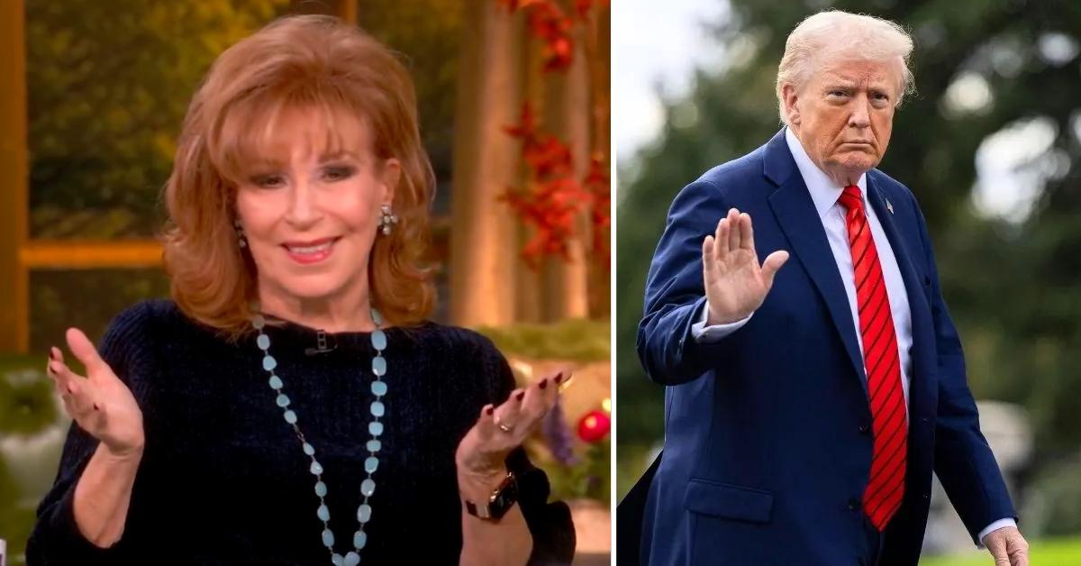 Split photo of Joy Behar and Donald Trump