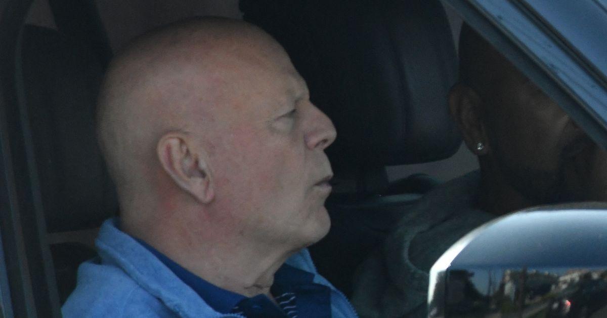 image of The 'Die Hard' actor went for a drive with a friend in new photos. 