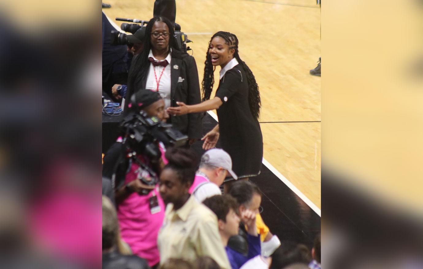 Gabrielle Union’s Drink Goes Flying During Basketball Game