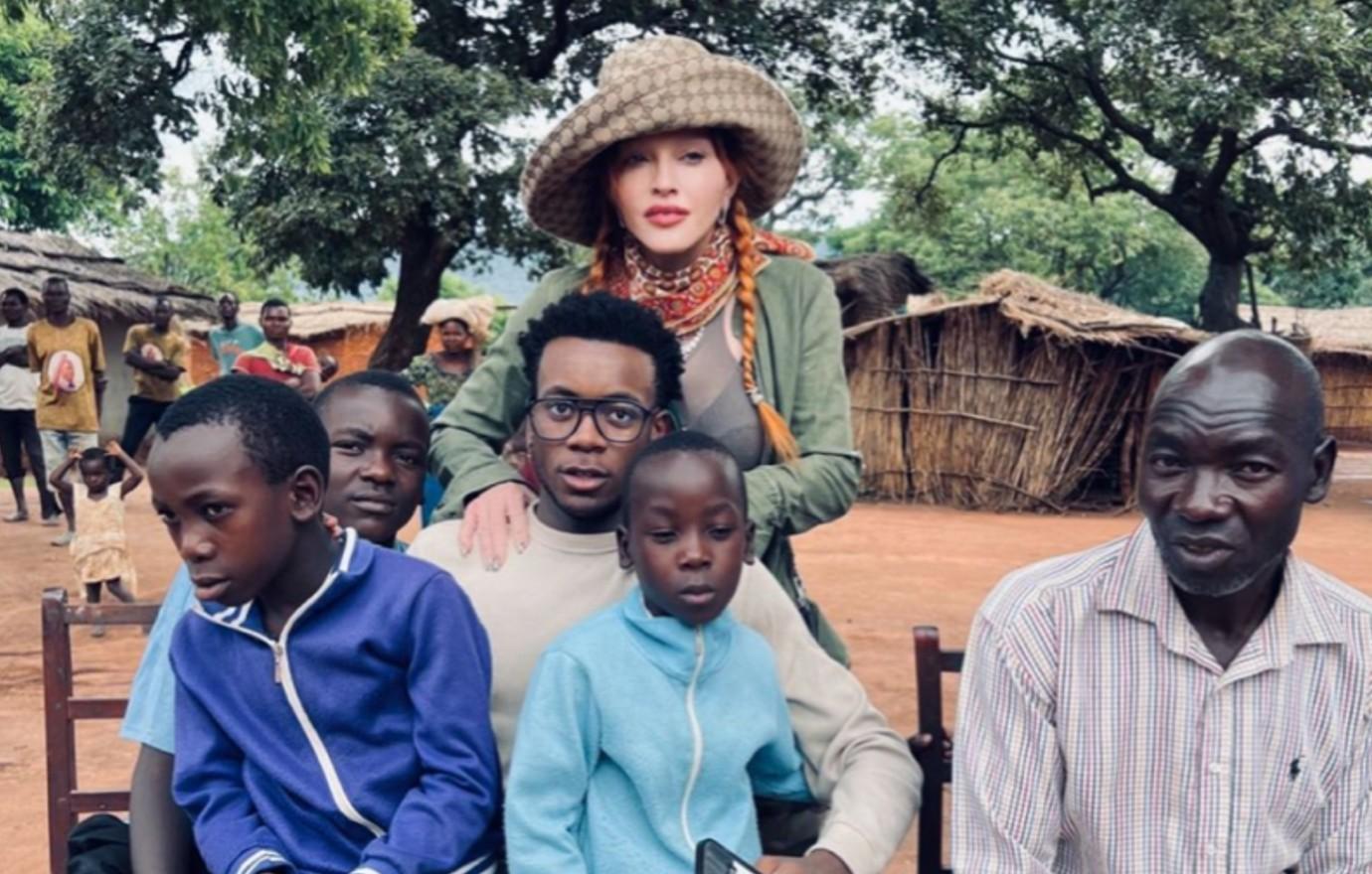 Madonna wears head-to-toe Gucci as she visits Malawi where four of