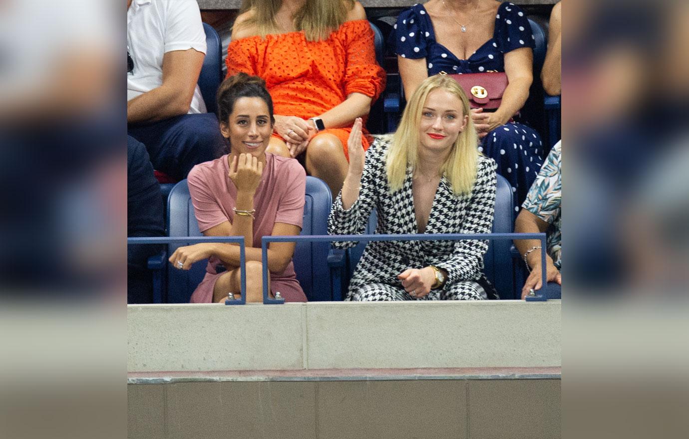 Danielle Jonas and Sophie Turner at the US Open tennis tournament