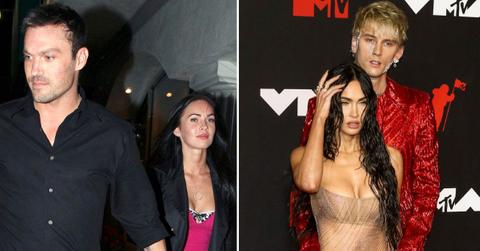 Composite photo of Brian Austin Green, Megan Fox and Machine Gun Kelly.