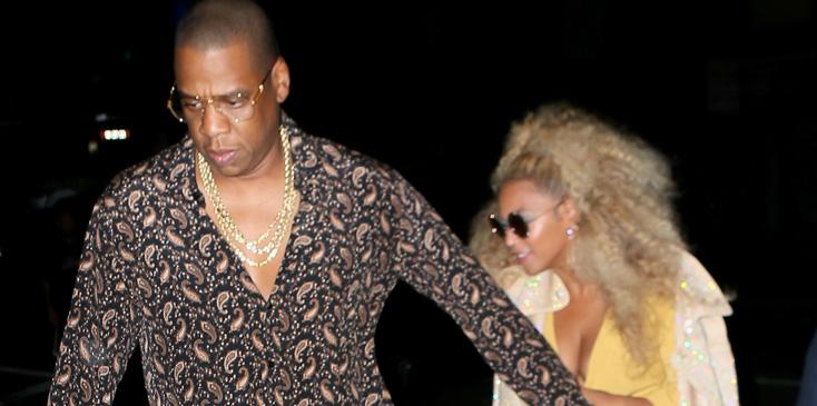 Jay Z escorts Beyonce into her Soul Train Themed Birthday Party