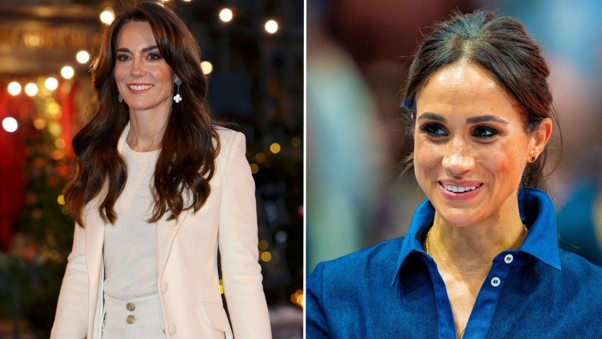 image split of meghan markle and Kate Middleton