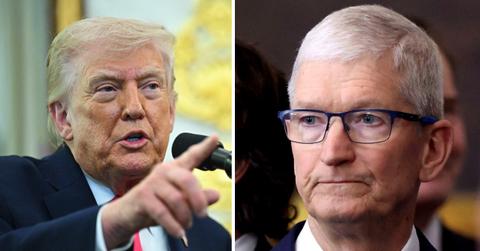 split of Donald Trump & Tim Cook.