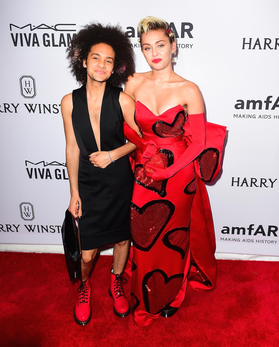 Miley Cyrus and Tyler Ford arrive at the amfAR Inspiration Gala in NYC