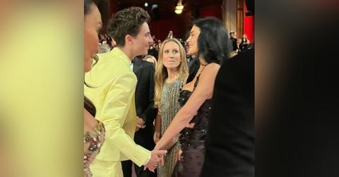 Photo of Timothee Chalamet and Kylie Jenner at the 2025 Oscars.