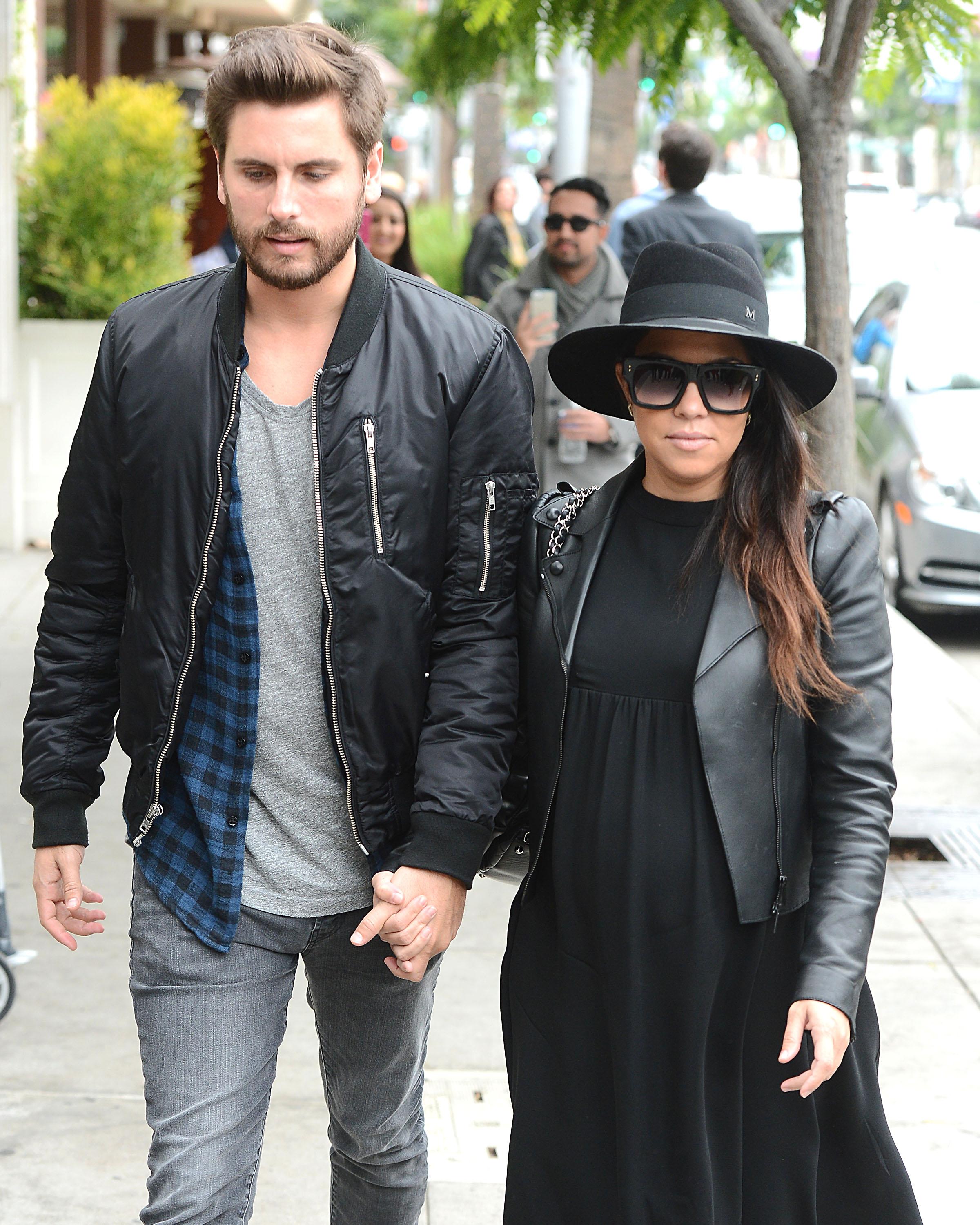 Kourtney Kardashian, Scott Disick and Kendall Jenner have lunch in Beverly Hills