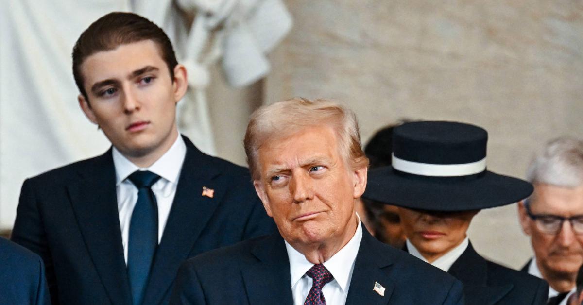 barron trump whisper joe biden presidents son viral inauguration video