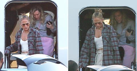jennifer lopez arrives in la with kids
