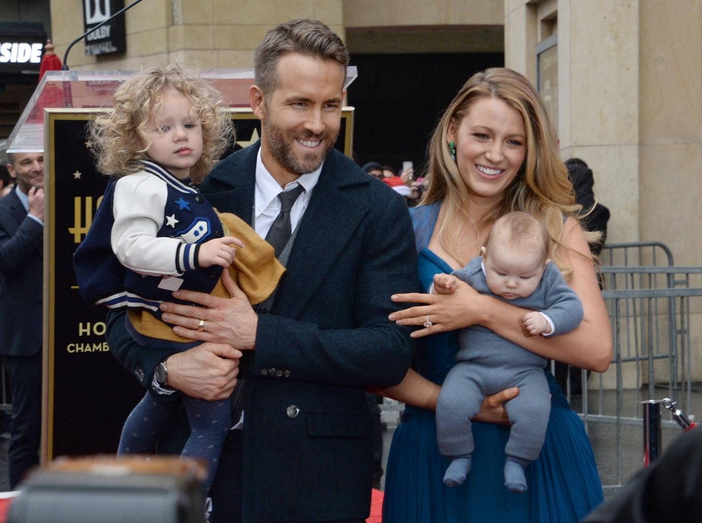 ryan reynolds blake livelys fourth child name olin movie premiere