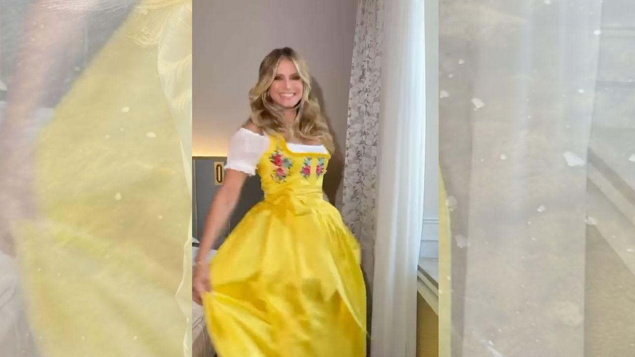 Image of The German-born model has long celebrated her roots by wearing colorful traditional Bavarian looks for Oktoberfest.