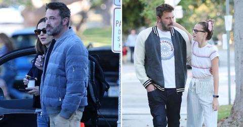 Photo of Ben Affleck with Jennifer Garner and an image of Ben Affleck with daughter Violet