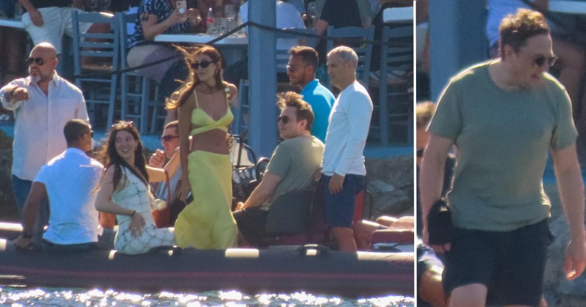 Shirtless Elon Musk Vacations In Mykonos On Yacht Bikini-Clad Woman