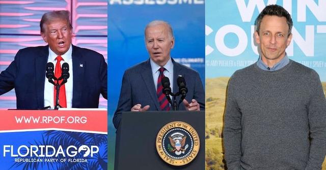 seth meyers jokes donald trump wearing biden t shirt