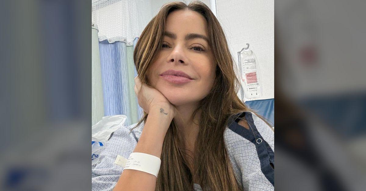 sofia vergara flaunts long legs large bandage knee surgery photos