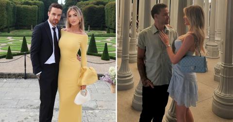 Two photos of Liam Payne and Kate Cassidy