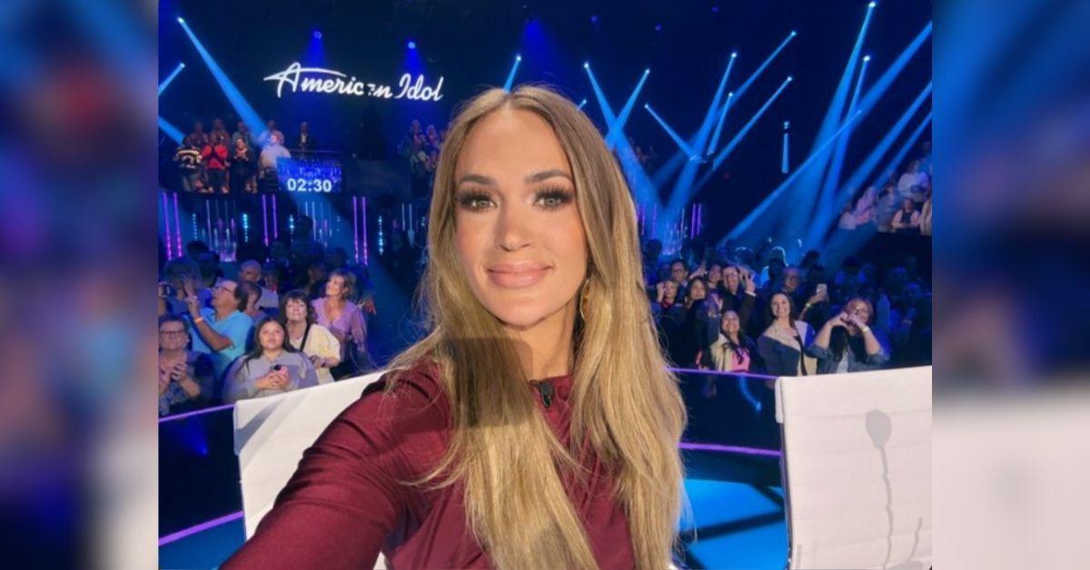 image of Carrie Underwood sparked buzz after posting a glam selfie from the 'American Idol' judges’ table.