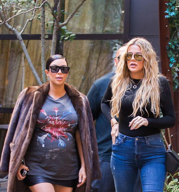 Kim and Khloe Kardashian in NYC.