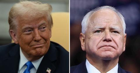 Composite photo of Donald Trump and Tim Walz