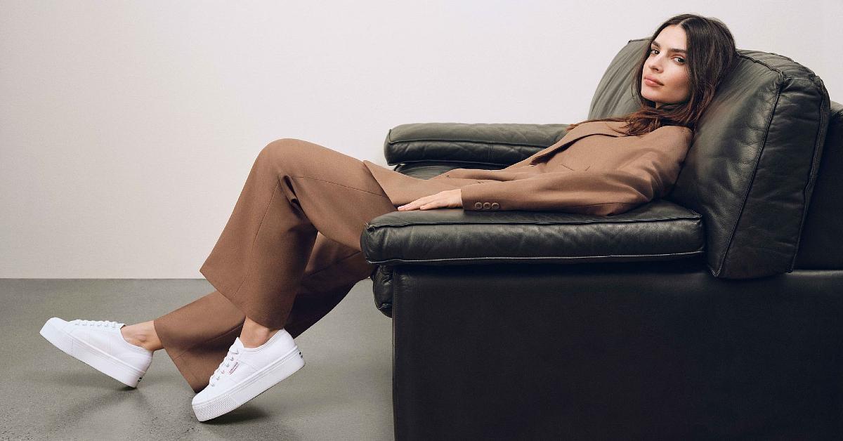 emily ratajkowski spring collaboration superga white sneaker shop