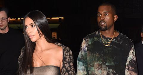 Kim Kardashian & Kanye West arrive at the Off White fashion show in paris with sister Kourtney Kardashian